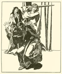 Sir Tristram assaults King Mark