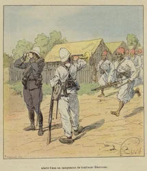 Alert in a camp of Haoussa riflemen