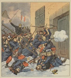 Battle of Droue, General Gougeard Charges at the Head of an Infantry Column