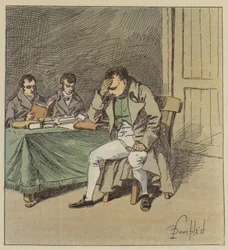 And Napoleon kept silent for a few moments, his head resting on one of his hands