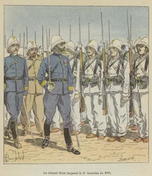 Colonel Bizot Inspects the 3rd Battalion of the 200th