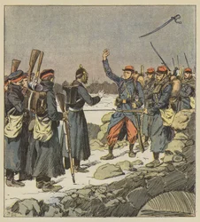 A German Officer Returns His Sword to a French Corporal Who Throws It to the Wind
