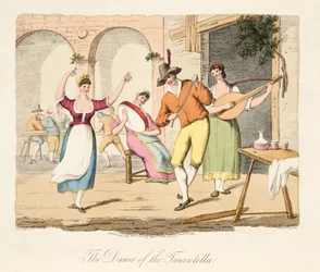 The Dance of the Tarantella, from Italian Scenery, representing the Manners, Customs and Amusements of the different States of Italy, pub. 1806