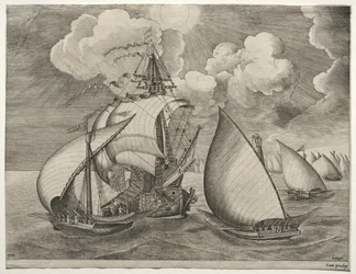 Sailing Vessels: A Fleet of Galleys Escorted by a Caravel