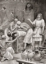Embalming a body in ancient Egypt, from Hutchinson