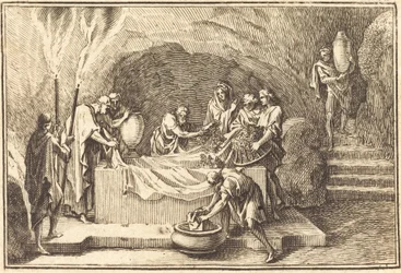 The Body of Christ being Covered with Flowers and Perfume