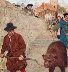 Shakespeare Watching a Bear on Its Way to the Bear Garden at Bankside