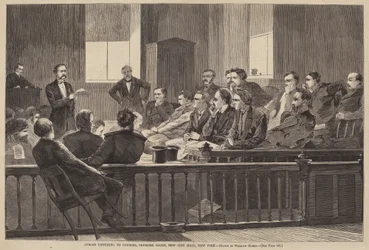 Jurors Listening to Counsel, Supreme Court, New City Hall, New York