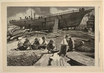 Ship-Building, Gloucester Harbor, from Harper