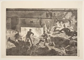 Winter-Quarters in Camp – The Inside of a Hut