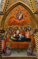 Altarpiece with scenes of Virgin: dormition
