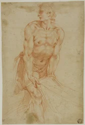 Man Tugging on Sheet: Study for the Entombment