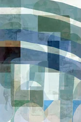 Abstract Blue Green Layers