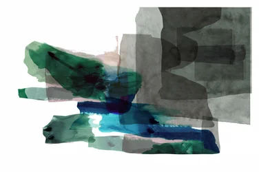 Abstract Green Blue Layers