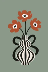 Abstract Poppy Vase