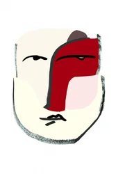 Abstract Red Face