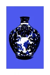 Elegant Blue Floral Vase