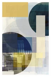 Geometric Blue Gold Abstract