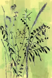 Green Botanical Silhouettes