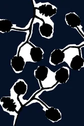 Navy Botanical Silhouette
