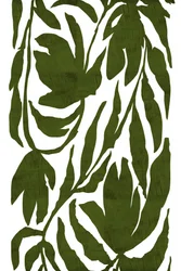 Olive Green Foliage Pattern