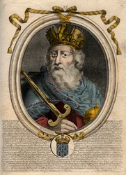 Charlemagne (Charles I, Carolus Magnus, 742-814), King of the Franks and Christian Emperor of the West. Engraving from 