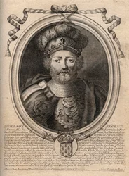 Portrait of Eudes (Odon) (v. 860 - 898), Count of Paris and Troyes, then King of France - EUDES count of Paris elected to French throne after the deposition of Charles the Emperor - engraving from 