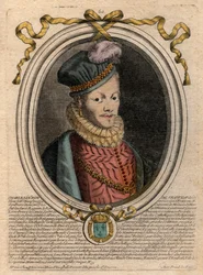 Portrait of King Louis XII (1462-1515) - Portrait of Louis XII of France (1462-1515), King of France - engraving from 