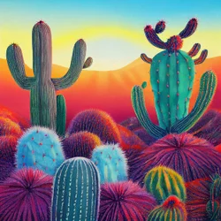 Sunset on Cactus Plateaus