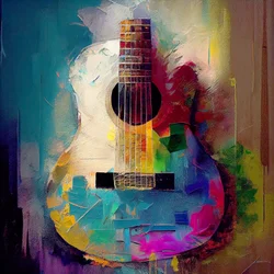 Electric rock guitar with warm colors