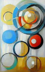 Multicolored Abstract Circles, Canvas Art Prints