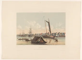 Waterfront and Roadstead in Paramaribo, Suriname. View of the Waterfront and Roadstead of Paramaribo