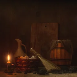 Rustic Candle Still Life