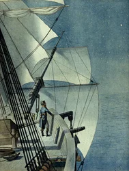 Campaign (Expedition) of Egypt (1798-1801): return from Alexandria to Egypt aboard the fregate 