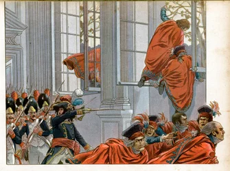Consulate: Joachim Murat Enters the Chamber of the Council of Five Cents with 50 Men to Drive Out the Senators During the Coup d