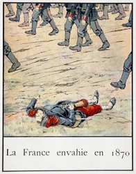 France invaded in 1870 (a soldier dead on the battlefield) - in Petite histoire de France by Jacques Bainville, ed. Mane