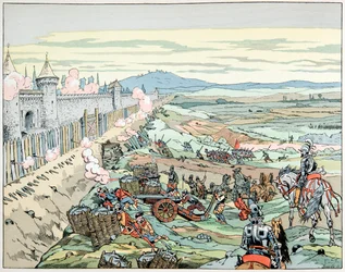 Henri IV Assaults the Faubourg of Paris in 1590 (Illustration from 