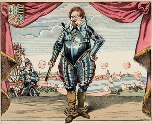 Illustration taken from the book “Le bon roy Henri”, illustrated by Jacques Marie Gaston Onfray de Bréville, known as JOB (1858-1931): Portrait of Charles de Lorraine (1554-1611), Duke of Mayenne, military leader of the League, enemy of Henry IV - Private