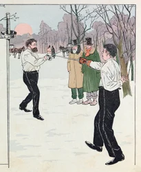 Illustration from the Book Les Epees de France: A Duel in 1894