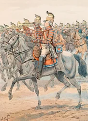 Outfit of the French Troops at All Times: Trumpet of the Orleans Regiment - Dragons (1781)