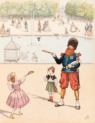 The Sapper (French army sapper in a public garden playing with his children)