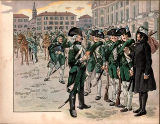 Joachim Murat (1767-1815) Joined the Regiment of Hunters of the Ardennes in 1787. Engraving by Jacques Marie Gaston Onfray de Breville dit Job