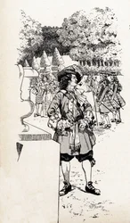 King Louis XIV of France with His Courtiers in the Gardens of Versailles