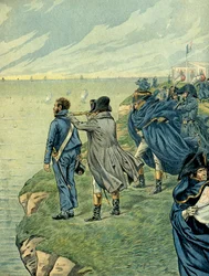 Napoleon I Bonaparte (1769-1821) visited the arsenal of the Boulogne camp in July 1804. Illustration by Jacques Marie Gaston Onfray de Breville dit JOB (1858-1931). Private Collection