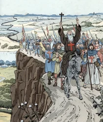 Peter the Hermit led the First Crusade (1096) with the cry of "God wants it!"