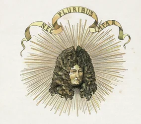 Portrait of King Louis XIV (1638-1715) with his motto in Latin 