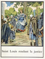 Saint Louis rendering justice - in Petite histoire de France by Jacques Bainville, ed. Mane