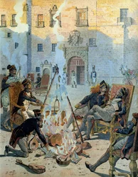 Spanish War (1808-1813): The French army of Napoleon I Bonaparte in Spain taking a good time. In 