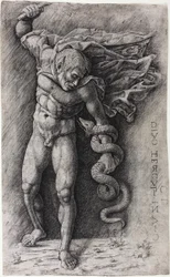 Faun Attacking a Snake
