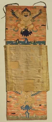 Vajrapani Embroidered Mount with Garuda, painting 1600s, embroidery c. 1300